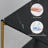 2 Tier Beside Table Sofa Side End Table Coffee Table Marble Effect Living Room