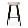 2x Light Grey Barstools Plastic Seat and Black Metal Legs Home Kitchen Bar