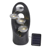 Solar Powered Garden Water Feature Outdoor LED Fountain Waterfall Natural Slate