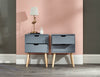 DARK GREY 2X BEDSIDE TABLE CHEST OF DRAWERS CABINET NIGHTSTAND BEDROOM FURNITURE