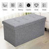 Folding Linen Folding Storage Ottoman Pouffe Seat Footstool Storage Box 2 Seater