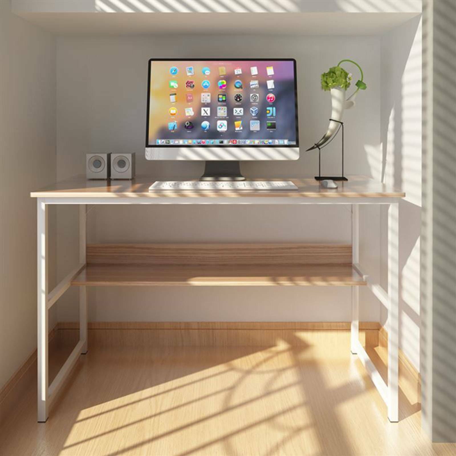 Computer Home Office PC Desk Writing Table Workstation Wood Bookshelf Furniture