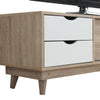 Alford Scandinavian Style TV Unit Stand 120cm Media Cabinet + Drawers Oak White