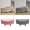 Upholstered Ottoman Semicircular Stool Chair Bench Box Storage Chest Window Seat