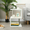 High Gloss 2 Tier Side/Coffee Table LED Light 2 Storage Living Room Furniture UK