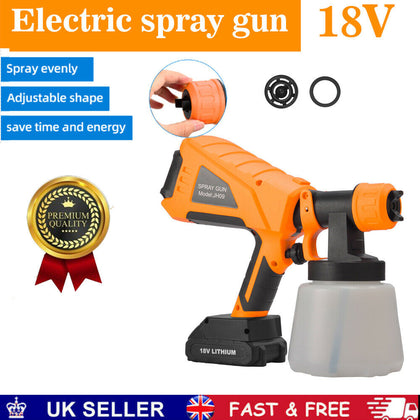 Cordless Paint Sprayer Electric HVLP Spray Gun Car Paint 1000 ML For 18V Battery