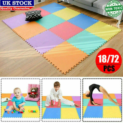 18/72 Large Foam EVA Kids Floor Mat Jigsaw Tiles Interlocking Garden Play Mats