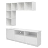 Modern White Living Room Furniture Set Cupboard TV Unit Cabinet 6 Cube Wall Unit