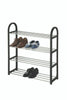 UK 4 Tier Metal Shoe Rack Slated Shoe Storage Stand Organiser Shelf Unit New