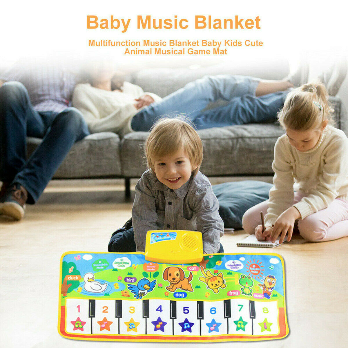 Kids Gift Toy Touch Play Learn Singing Piano Keyboard Music Carpet Mat Blanket