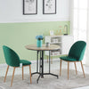 2Pcs Velvet Dining Chairs Living Room Dining Room Chairs Wood Legs Counter Chair