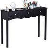 3 Drawer Console Table Wooden Sofa Side Desk Elegant Vintage Dresser Table Black