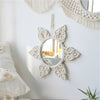 Boho Art Wall Hanging Mirror Cotton Rope Woven Macrame Flower Tapestry Crafts UK