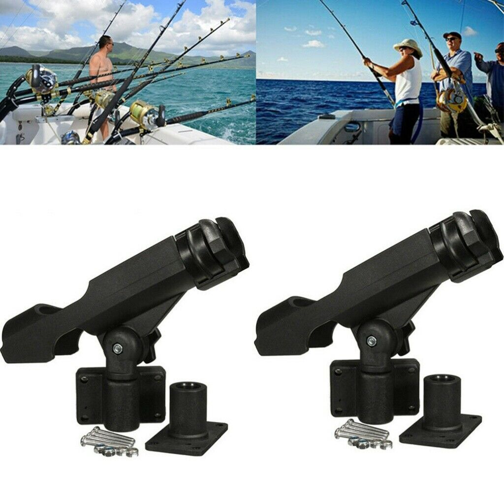 2PCS Fishing Rod Holder Adjustable 360 Degree Rack Stand For Boat Kayak Yacht A