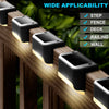4 Outdoor Solar LED Deck Lights Path Garden Patio Pathway Stairs Step Fence Lamp