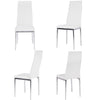 Kitchen Dining Room Tempered Glass Top Table 4/6pcs Faux Leather Padded Chairs