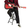 Foldable Guitar Playing High Stool Footstool Black with Guitar Rack
