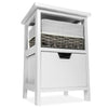 Elegant Wooden Bedside Cabinet Unit Table 1 Wicker Basket Small Bathroom Unit