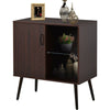 Vintage Sideboard, Storage Cabinet, Kitchen Cabinet with Glass Surface Cupboard