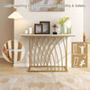 Modern Console Table Faux Marble Narrow Entryway Hallway Table Accent Desk 120cm