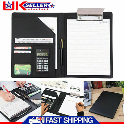 A4 Conference Folder Folio Case Clipboard PU Leather Business Document Organiser