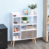 Mid-Century Modern Small Bookcase Retro Side Cabinet Shelf Storage Shelving Unit