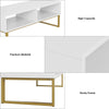 TV Cabinet Wooden TV Stand TV Console Table Centre Table with 2 Open Shelf White