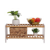 2 Tier Natural Wooden Bamboo Shoe Rack Organiser Stand Unit Storage Shelf