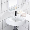 New Corner Basin Sink Bathroom Cloakroom Wall Corner Ceramic Wall Hung UK