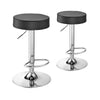 Pair of 2 Bar Stools Faux Leather Swivel Gas Lift Chair Kitchen Breakfast Stool