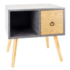 Bedside Table Cabinet Bedroom Storage Furniture Nightstand with Drawer MDF Grey