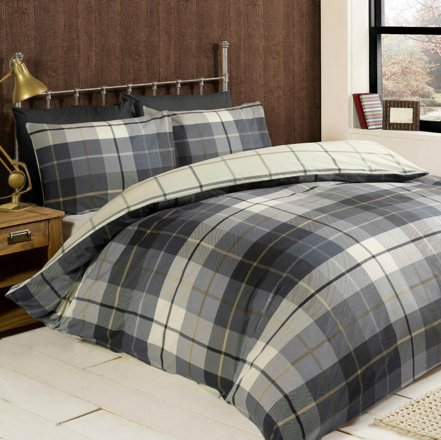THERMAL 100% BRUSHED COTTON FLANNELETTE QUILT DUVET COVER BED SET COSY WARM SOFT