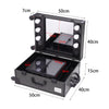 Portable Beauty Makeup Case Rolling Trolley Box Travel Workstation Lights Mirror