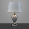 Hepburn Large Ceramic Table Lamp With Matching Shade - Modern Grey & Silver
