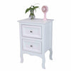 Pair of White Bedroom Bedside Table Unit Cabinet Nightstand with 2 Drawers