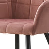 Pair Of Modern Dining Chairs Pink Velvet Armchairs Metal Legs Home Dining Room