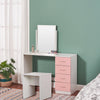 Modern Dressing Table Set Makeup Desk w/4 Drawer Large Mirror &Stool Bedroom UK