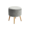 Round Dressing Table Stool Footstool Velvet Padded Ottoman Storage Box Pouffe