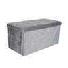Bedroom 2 Seater Folding Storage Ottoman Seat Toy Storage Box Crushed Velvet UK