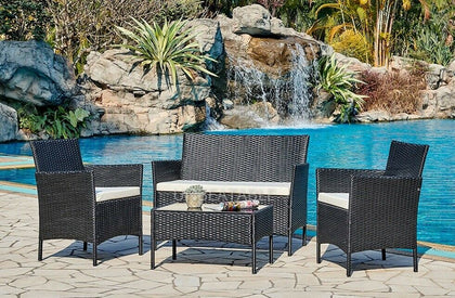 Rattan Garden Furniture Set Conservatory Patio Outdoor Table Chairs Sofa Cover