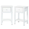 White Bedside Tables with Drawer Nightstand Cabinet Bedroom Furniture Storage