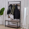 Industrial Steel Clothes Rail Rack Stand Rustic Wood Retro Vintage Garment 180cm