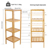4-Tier Bamboo Bathroom Shelf Adjustable Tower Free Standing Rack Laundry Kitchen