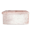 2 Seat Large Crushed Velvet Foldable Ottoman Storage Box Double Bed Foot Stool