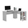 Black/ White Corner Computer Desk L-Shaped Office Workstation Table Book Shelf