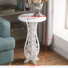 Small Round Side Table Beside Tea Coffee Lamp Plant Stand Modern White Furniture