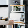 Kitchen Organiser Rack Fridge Magnetic Paper Towel Holder With Hooks Multi use