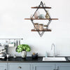 3 Tiers Diamond Floating Shelf Wall Mounted Storage Shelving Vintage Wooden Rack