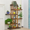 Anti-Corrosion Solid Wood 12Pot Plant Stand Flower Pot Shelf Balcony Holder Rack