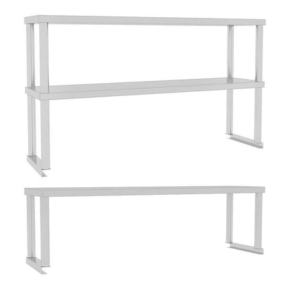 Commercial Kitchen Stainless Steel Single Double Over Shelf For Prep Table